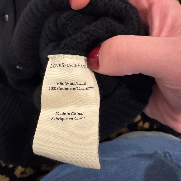 Love Shack Fancy Black Cropped Cardigan Sweater - Picture 10 of 11